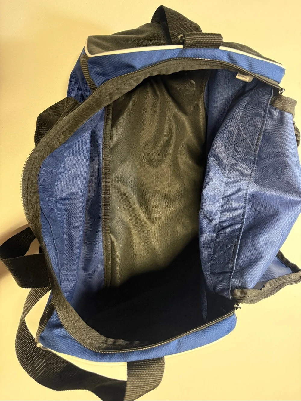adidas Blue and Black Duffel Bag with White Logo